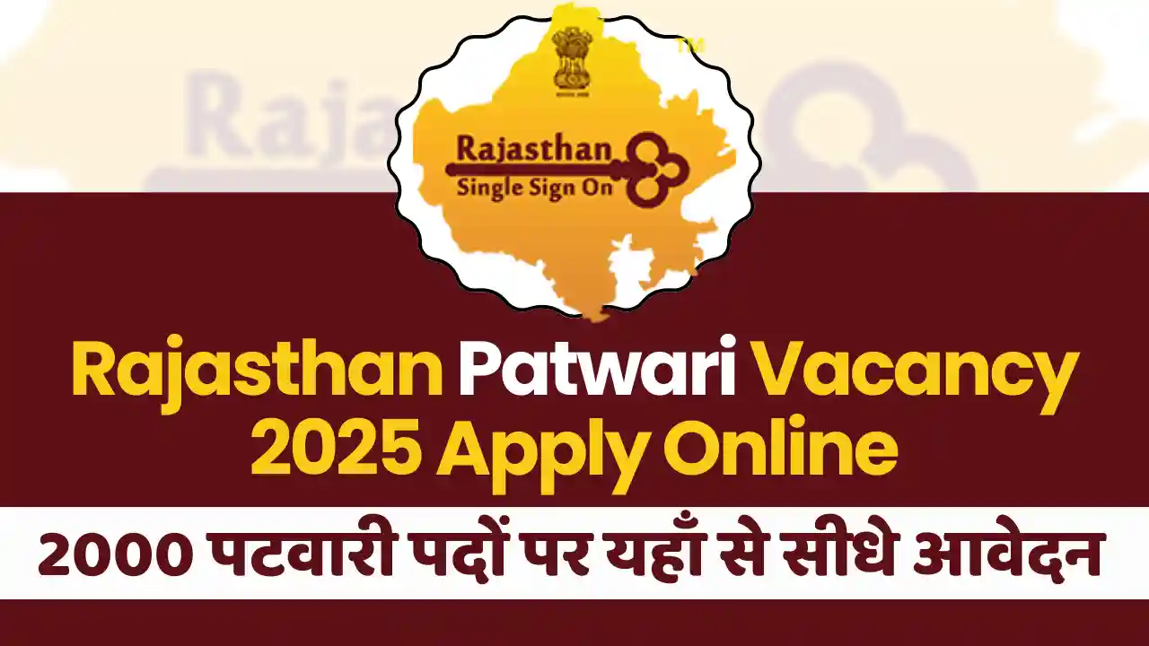 2020 Posts In Rajasthan Patwari Vacancy 2025: Application Link Out, Click Here to Apply