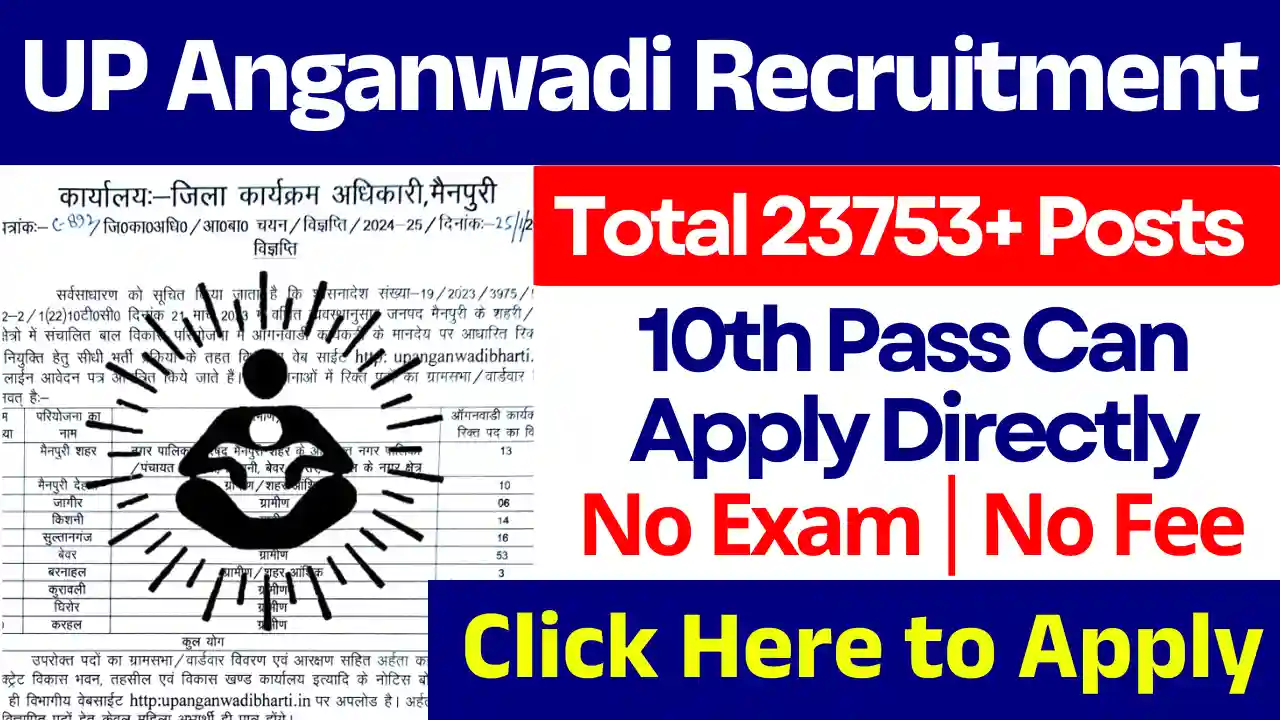 Apply Now for 23753 Posts In UP Anganwadi Recruitment 2025: Check Complete Details Here