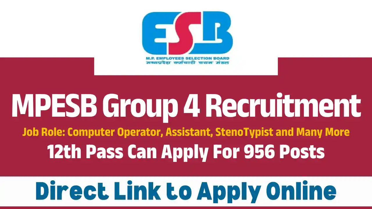 1000 Posts For 12th MPESB Group 4 Recruitment 2025: Direct Link To Apply