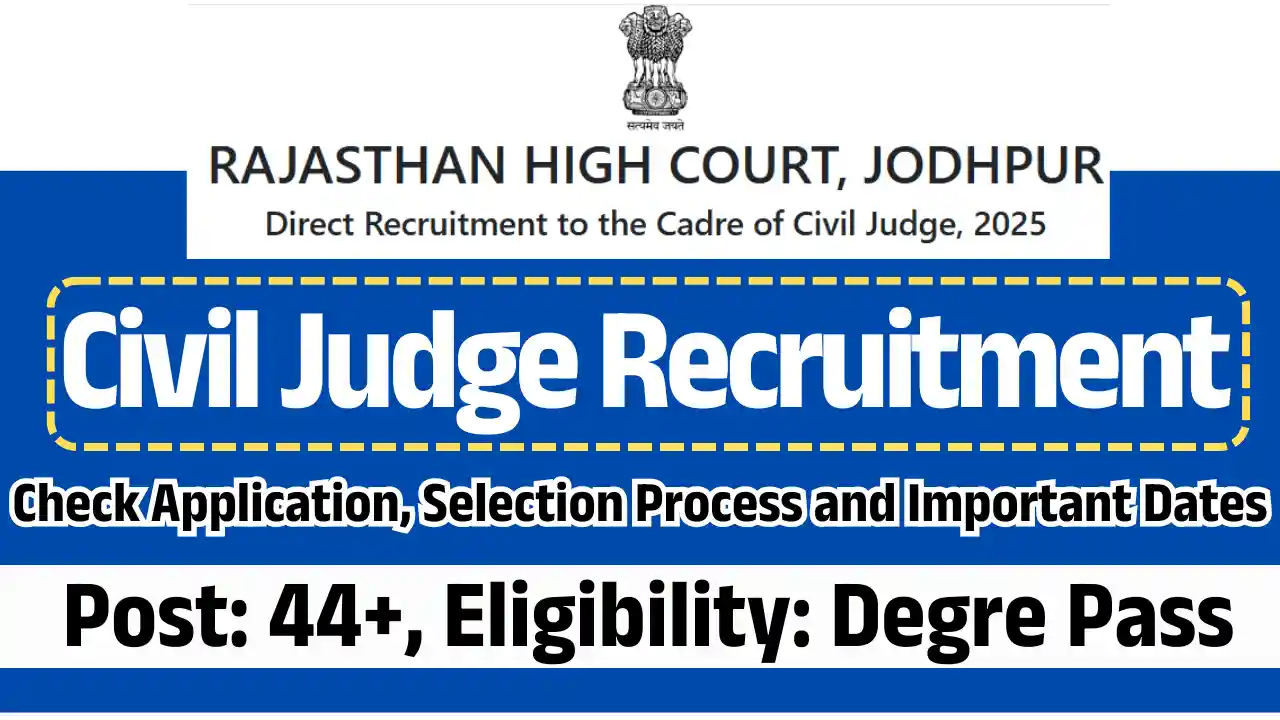 Apply Now For 44 Rajasthan Civil Judge Vacancy 2025: Check Application, Selection and Important Date Here